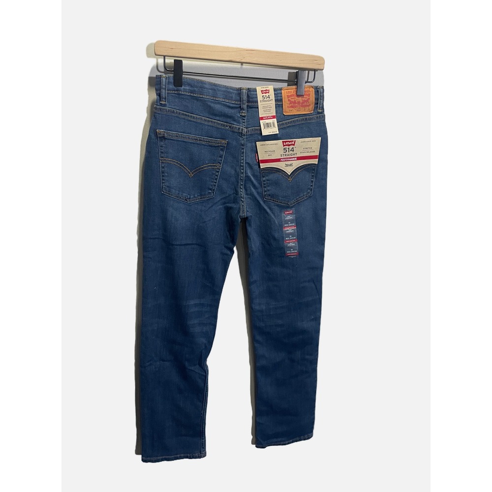 Levi's 514 Straight Fit Jeans Boys 16 Reg 28x30 Blue Performance Stretch Denim - Picture 5 of 5